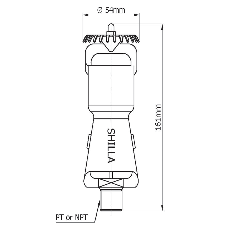 Drawing-1 Shilla SL-FSP-2 Air Foam Water Sprinkler Head-Upright