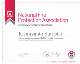 Certificate NFPA MEMBER Building Fire Safety Systems