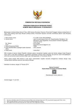 NIB - NOMOR INDUK BERUSAHA